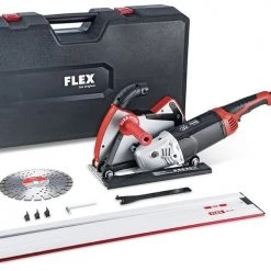 Flex-tools Scie à Main 494674 DCG L 26-6 230 Set Système De Coupe Diamantée 230 Mm + Rail De Guidage GRS80 800 Mm