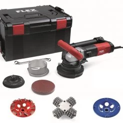 Flex-tools Traitement Des Sols Et Des Murs 513504 RE 16-5 115, Retecflex Kit Machine De Nettoyage Retecflex 115 Mm + Disque Abrasif Diamanté Estrich-Jet + Disque Abrasif PKD