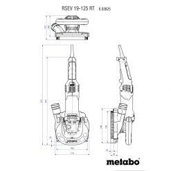 Metabo Traitement Des Sols Et Des Murs 603825720 RSEV 19-125 RT Meuleuse Diamantée De Rénovation + Disque Diamanté Abrasif